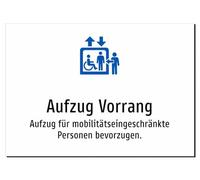 Elevator Priority - Prefer Elevator for Mobility Impaired Persons - Aluminium Sign A3: 420 x 297 mm - With Graphic and Text