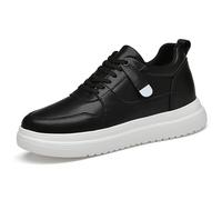 Elevator Shoes for Men Height Adjustable Casual Trainers Non Slip Breathable Lace Up Unisex Height Lift Footwear Comfortable Walking Shoes (Black, 5)
