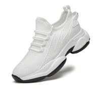 Elevator Shoes Men 6/8/10 cm Unisex Invisible Height Raise Higher Shoes Casual Mesh Breathable Walking Sneakers,White,7 UK