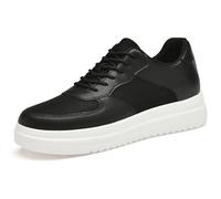 Elevator Shoes Men's 6/8/10 Cm Unisex Height Adjustable Shoes Height Lift Higher Shoes Casual Elevator Shoes Non Slip Breathable Elevator Trainers Lace Up Shoes Airy Feel for Warm Weather Black