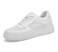 Elevator Shoes Men's 6/8/10 Cm Unisex Height Adjustable Shoes Height Lift Higher Shoes Casual Elevator Shoes Non Slip Breathable Elevator Trainers Lace Up Shoes Airy Feel for Warm Weather White
