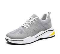 Elevator Shoes Men's 6/8/10 Cm Unisex Height Adjustable Shoes Height Lift Higher Shoes Casual Mesh Elevator Shoes Non Slip Breathable Elevator Trainers Lace Up Shoes Little Lift for Your Stride Grey