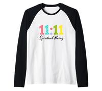 Eleven 11 Spiritual Being 1111 Angel Time Synchronicity Raglan Baseball Tee