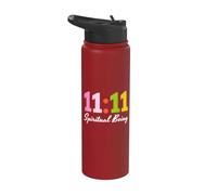 Eleven 11 Spiritual Being 1111 Angel Time Synchronicity Stainless Steel Insulated Water Bottle