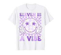Eleven Is A Vibe Groovy 11 Year Old 11th Birthday T-Shirt