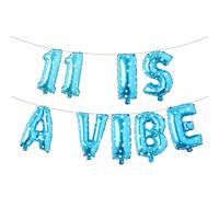 Eleven is a Vide Birthday Decor Balloon Banner Groovy 11th Birthday Party Decor Retro Rainbow Balloon Hippie 70s 11th Bday Supplies for Girl Retro Hippie Party (11 IS A VIBE Blue Star)
