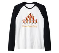 Eleven Pipers Piping Twelve Days of Christmas Raglan Baseball Tee