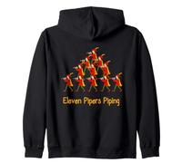 Eleven Pipers Piping Twelve Days Of Christmas Zip Hoodie