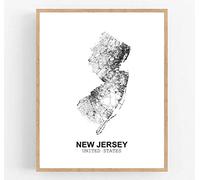 Eleville 11X14 Unframed New Jersey United States Country View Abstract Road Modern Map Art Print Poster Wall Office Home Decor Minimalist Line Art Hometown Housewarming wgn186