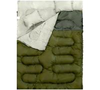 Elevon Double Sleeping Bag 2 Pillows for Adults - Queen Size XL Sleeping Bag Waterproof - 2-Person, 1-Pack, Green - 2-Person, Green