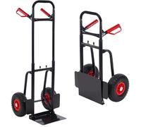 Elevon Folding Hand Truck and Cart, Utility Dolly Platform Cart with Telescoping Handle 2 Wheels, 220 LB Heavy Duty Hand Cart for Luggage, Travel, Moving - Black
