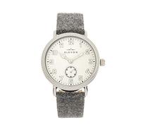 ELEVON Northrop Men's Quartz Grey Genuine Leather Silver Watch ELE110-1