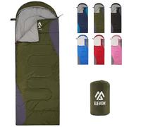 Elevon Sleeping Bag for Adults Teens Kids Cold Warm Weather, Portable Waterproof & Lightweight, Compact with Compression Sack, for 3-4 Seasons Camping, Backpacking, Hiking, Travel, Indoors Outdoors