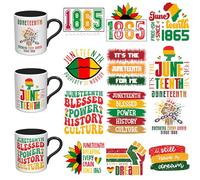 Elewins 12 PCS Powerful Black History UV DTF Transfer Decals for Coffee Mugs Water Bottles, Peel-and-Stick Film for Smooth Glass Metal Ceramic Notebook Surfaces Only