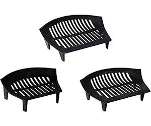Elex® 16''Fire Grate Cast Iron Solid Fuel Black Fireside Fireplace Coal Fire Grate Heavy Duty Iron Fireside Log Grate