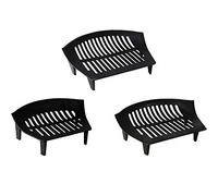 Elex Fire Grate Cast Iron Solid Fuel Black Fireside Fireplace Coal Fire Grate Heavy Duty Iron Fireside Log Grate (16'')