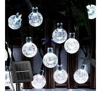 Elex Solar String Lights Outdoor Garden 50 Led Waterproof Globe 8 Modes Crystal Ball For Indoor Outdoor Patio Yard Bright White