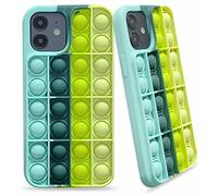 elexal Poppet Fidget Phone Case Compatible for iPhone 12/12Pro, Silicone Green Phone Case for Boys, Anti-Anxiety Anti-Depression OCD ADHD Stress Relief Fidget Toy