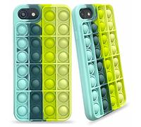 elexal Poppet Silicone Phone Case Compatible with 6s 7 8 SE2020, SE2022, Pop Fidget iPhone 7 Phone Case for Boys, Shockproof Anti-Anxiety Anti-Depression Stress Relief Toy Green