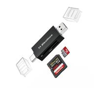 Elexlinco SD Card Reader, USB C&USB 3.0 Memory Card Reader with Dual-Slot Support SD/TF/SDXC/SDHC/XD, 2-in-1 Micro SD Card OTG Adapter Compatible with iPhone, XPS 13, Laptop, Camera, Oppo, Samsung