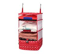 ELEZAY Hanging Packing Cubes Portable Closet Shelves Travel Collapsible Compression Garment Organisers for Carry-on Luggage Suitcase with Breathable Perforated Material Large_11.8 * 11.8 * 24 in, Snow