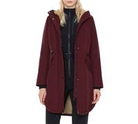 ELEZAY Women's Winter Coat Fleece Lined Parka Jacket with Hood Mid Length Warm Casual Jacket, Red, S