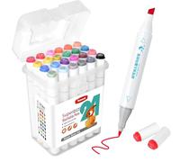 Elezeal 24 Assorted Colours Dual Tip Super Washable Colouring Pens Kit for Kids Premium Felt Tip Pens That Can Easily Wash Off Skin & Clothing | Ideal for Kids Aged 3+