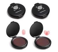 Elezeal 4-Pack Finger Ink Pad - Thumbprint Stamp Ink Pads Compact and Durable Fingerprint Ink Pads for Fingerprinting, Crafting, and Office Use - Black Ink, 2.3 x 2 x 0.5Inches (Red)