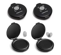 Elezeal 4-Pack Finger Ink Pad - Thumbprint Stamp Ink Pads Compact and Durable Fingerprint Ink Pads for Fingerprinting, Crafting, and Office Use - Black Ink, 2.3 x 2 x 0.5Inches (Black)