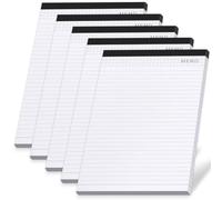 Elezeal 5 Pack Note Pads A4 White Legal Pads College Ruled 80 GSM Paper Pads for Office Notebook for Work Lined Writing Notepad Grocery List Notepads Legal Pad 40 Sheets