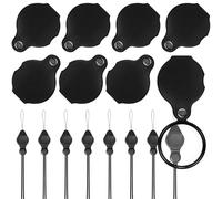 Elezeal 8-Pack Folding Magnifying Glass with Lanyard - 10X Mini Pocket Magnifier, Portable Handheld Folding Eye Loupe Magnifying Glass Lens for Reading, Jewelry Appraisal, and Crafts