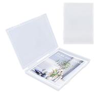 Elezeal A4 Paper Holder Portable File Box Clear Plastic Document Case Waterproof Dustproof PP Storage Folder Magazine Filing Organizer Office/School Supplies(Clear-2 Pack)