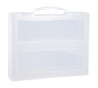 Elezeal Clear Plastic File Storage Boxes with Handle, Stackable A4 File Box Paper Organizer Certificate Case Document Container Portable Storage Box Office Supplies (Translucent)