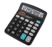Elezeal Desktop Calculator Solar & Battery Power, 12 Digit Display, Lightweight Dual Power Portable Basic Desktop Calculator with Large LCD Screen and Ergonomic Buttons for Office, School, Business