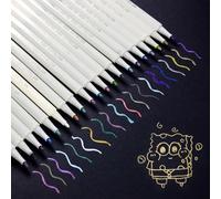 Elezeal Metallic Marker Pens 20 Colours Scrapbook Pens Metallic Color Pens Bullet Tip Glitter Pen Set for Scrapbooking, Card Making, DIY Photo Album, Glass, Metal, Wood, Rock, Art Supplies