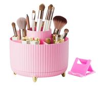 Elezeal Rotating Desk Organizer - 360-Degree Desk Organiser, Multi-Compartment Pen Holder with Non-Slip Base, Pencil Cup Art Supply Storage Box Caddy for Office, Home, and School Supplies