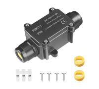 Elezenioc IP68 Waterproof Junction Box for Flat Electric Wire, Outdoor Cable Connectors with 2pc M20 Gland, Electrical Junction Box for 1.5mm & 2.5mm Flat Cable(Wire size: Length 8-13mm, Width 3-7mm)