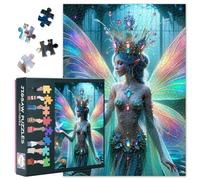 Elf 1000 Piece Puzzle for Adults, Beautiful Fairy with a Crown Hat Jigsaw Puzzles 1000 Pieces, Impossible Challenging Jigsaw Puzzles for Adults, 19.5 x 27.5 Inch