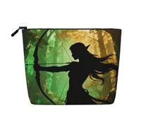 Elf Archer Bow Faux Linen Makeup Pouch-Lightweight Travel Case