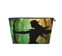 Elf Archer Bow Leather Travel Makeup Bag-Waterproof Cosmetic Pouch