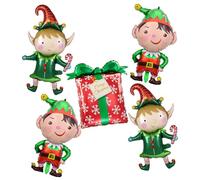 Elf Balloons, 5 Pack Christmas Foil Balloons for Party Decorations, Inflatable Elf on the Shelf and Reindeer Balloon, Merry Christmas Decorations for Indoor and Outdoor Use