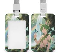 Elf Boy Id Badge Holder Retractable Badge Holders Heavy Duty Plastic Id Card Holder with Lanyard Waterproof Name Tag Sleeve for Nurses, Teachers, Office Professionals