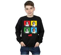 Elf Boy's Four Faces Sweatshirt in Black | Size: 9 Years Elf Black 9 Years