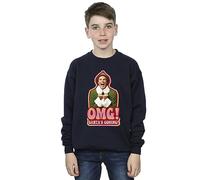Elf Boys Santa's Coming Sweatshirt Navy Blue 5-6 Years