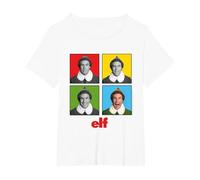 Elf Buddy Four Faces T-Shirt, Women's Plus, White, 4X