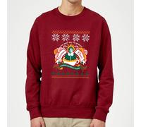 Elf Christmas Cheer Christmas Jumper - Burgundy - XL - Burgundy