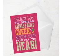 Elf Christmas Cheer Greetings Card - Large Card