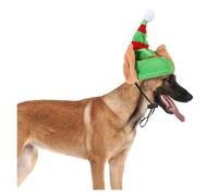 Elf Christmas Hat & Collar Set for Large Dogs - Red Festive Pet Costume with Bell, Winter Party Accessories for Cats and Dogs, Christmas Decorations Pet Wear