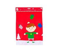 Elf Christmas Jumbo Fabric Present Sack 70cm - Large Festive Gift Bag, Reusable Holiday Santa Sack for Kids, Family & Xmas Decorations