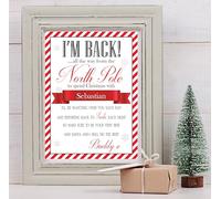 Elf Christmas Personalised Letter I'm Back and Goodbye A4 Poster Print PO208